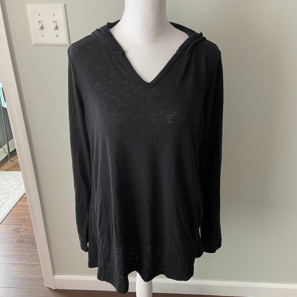 3/$20 Style & Co Black Shirt with Hood size M